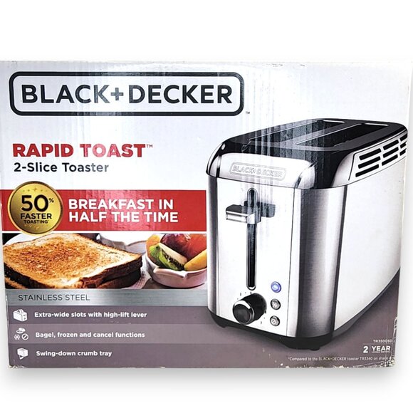 BLACK+DECKER Toaster -Rapid Toast- 2-Slice- Stainless Steel-NEW IN BOX - Picture 11 of 11